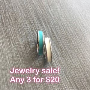 White & Teal Rings